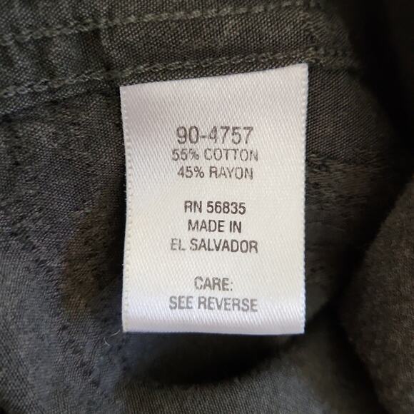 Cabela's Men's Gray Hawaiian Button Front Camp Shirt Size XL Collar Pocket - Picture 8 of 11